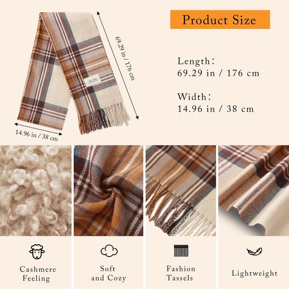 Winter Unisex Plaid Scarf, Scottish Tartan Plaid, Classic Winter Soft Cashmere🦛 - Picture 5 of 7